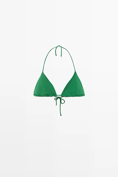 Shiny triangle bikini top