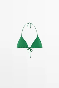 Shiny triangle bikini top
