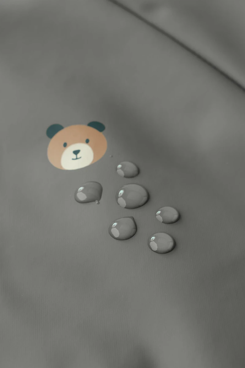 WATER-RESISTANT RUBBERIZED FLEECE-LINED RAINCOAT