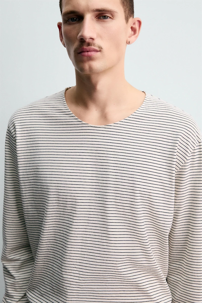 STRIPED JACQUARD T-SHIRT