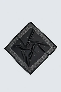 GEOMETRIC PRINT SATIN BANDANA