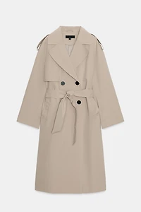TRENCH LONG CEINTURÉ WINDPROOF WATER REPELLENT