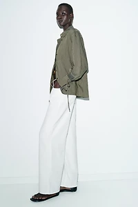 CHEMISE À RAYURES AVEC LACETS
