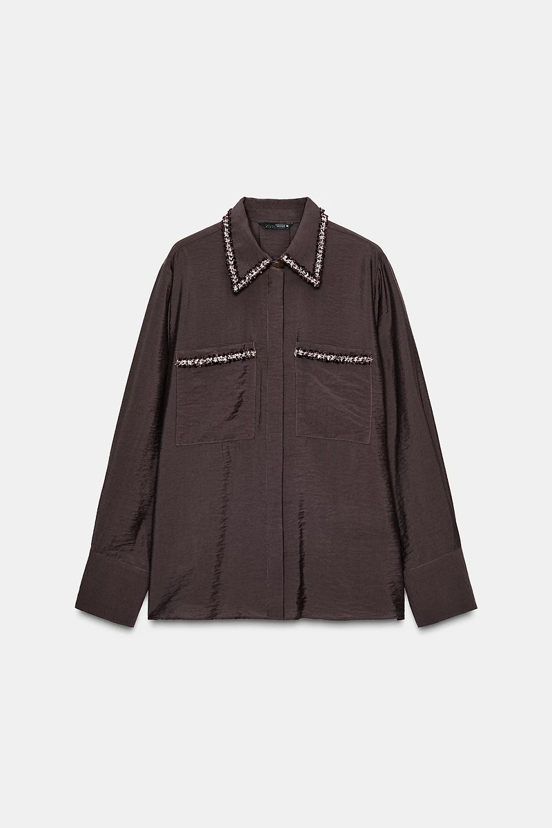 TEXTURED PIPED SHIRT