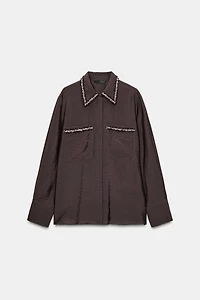 TEXTURED PIPED SHIRT