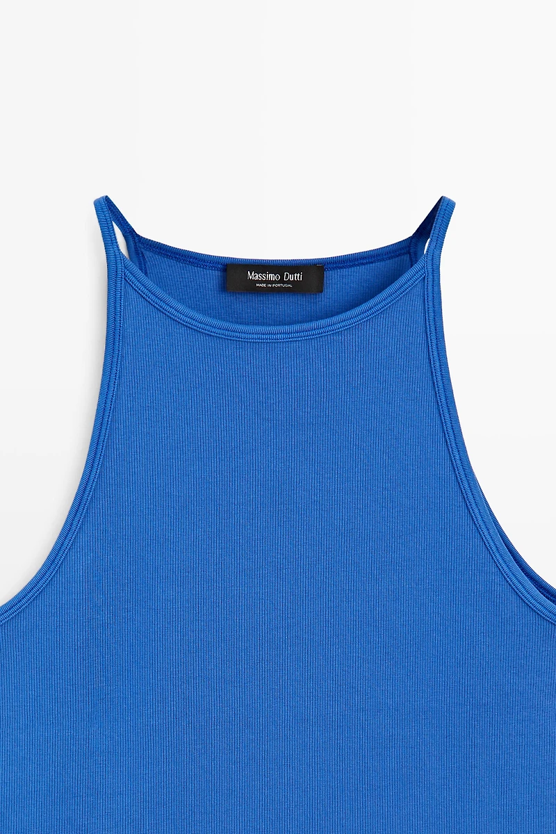 Cotton blend halter top