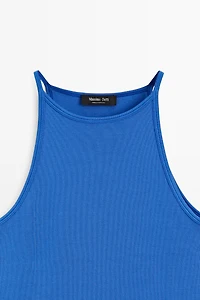 Cotton blend halter top