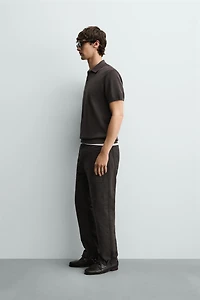 KNIT TEXTURED POLO SHIRT