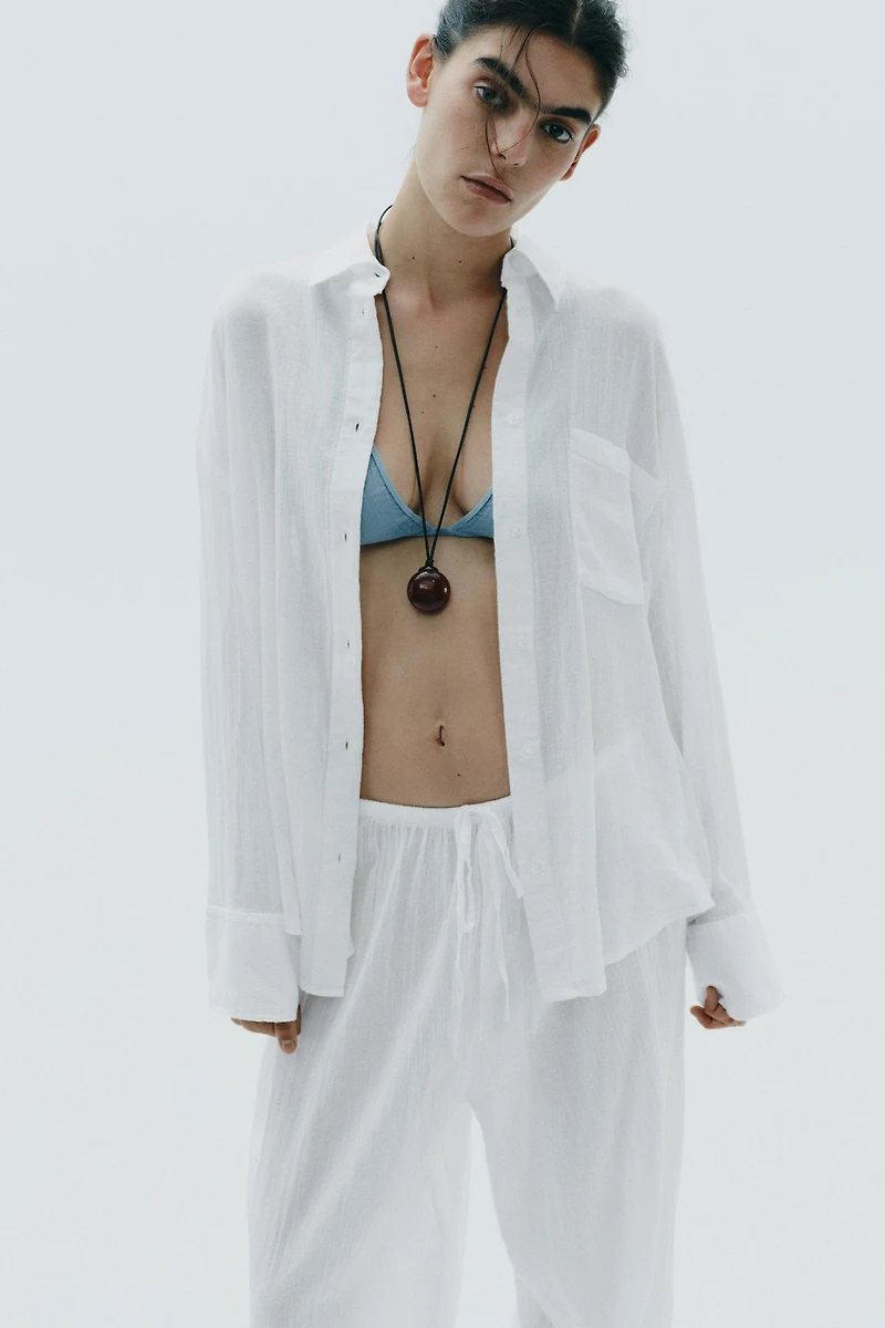 CHEMISE OVERSIZE EN GASE