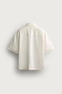 RELAXED FIT EMBROIDERED PLEAT SHIRT