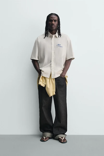 CHEMISE À RAYURES IMPRIMÉ COMBINÉ