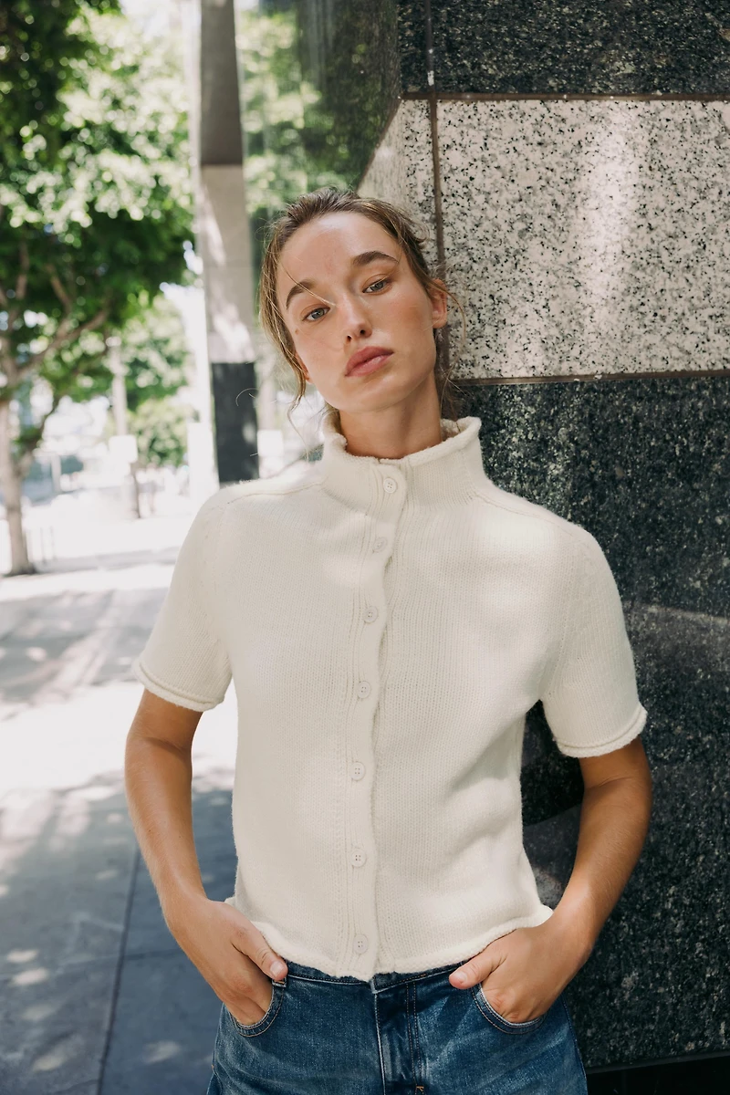 SHORT SLEEVE CARDIGAN