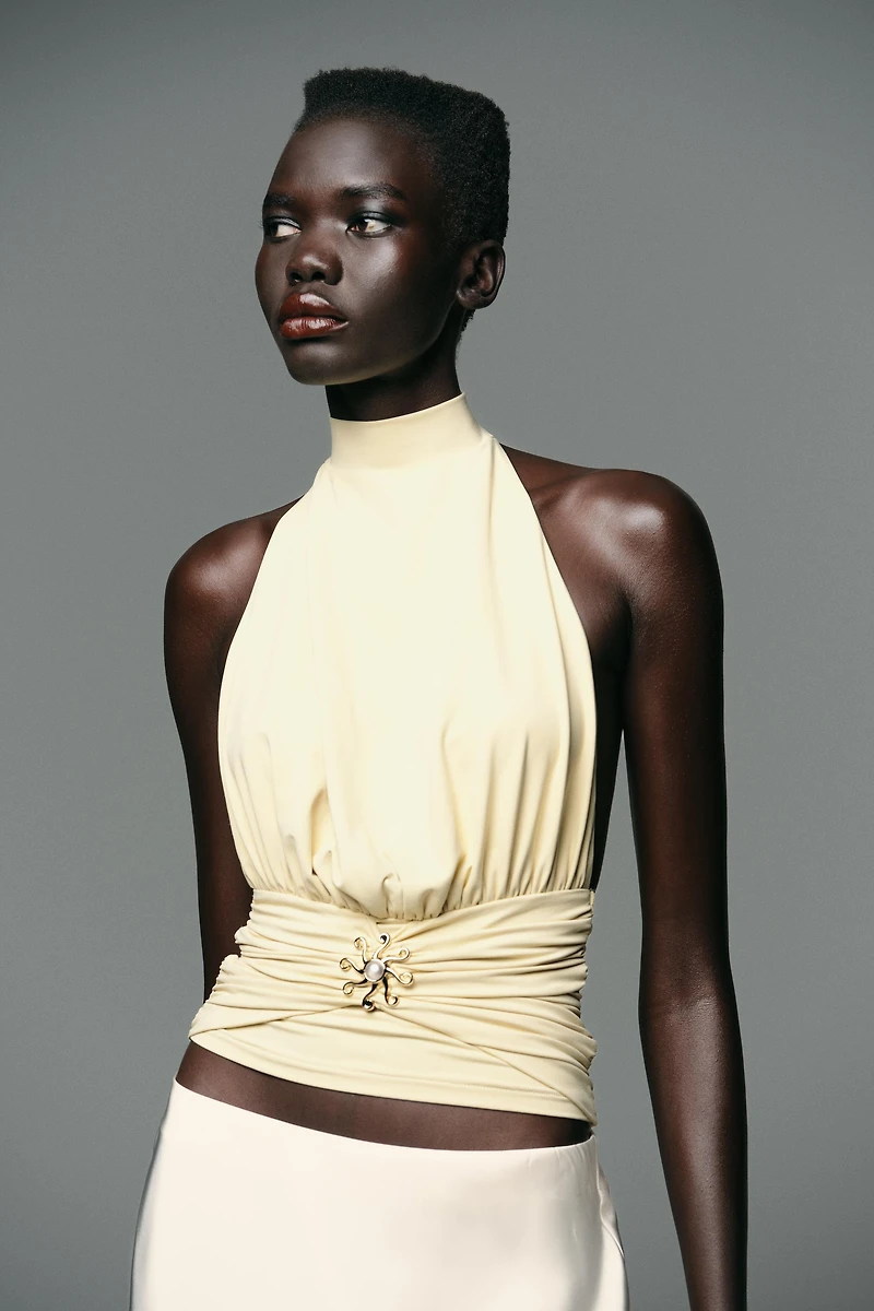 TOP EN POLYAMIDE PLIS SOLEIL