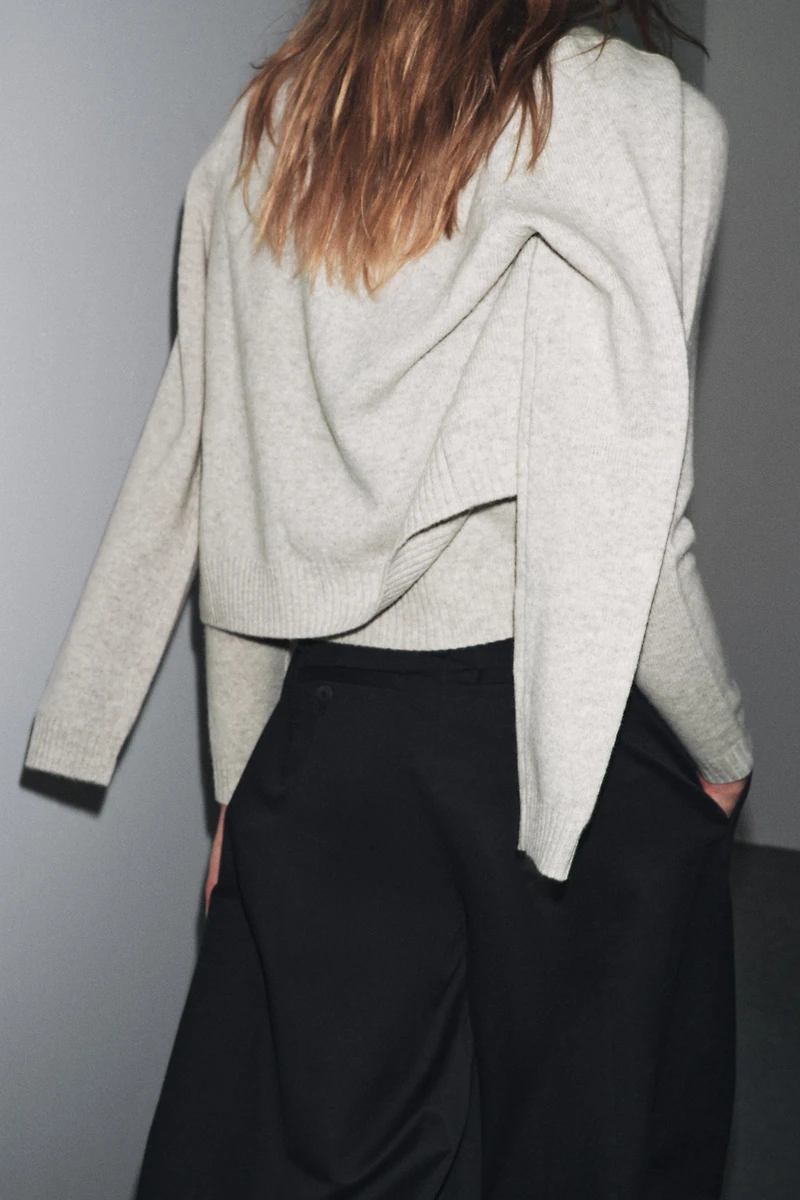 BASIC 100% WOOL KNIT JACKET
