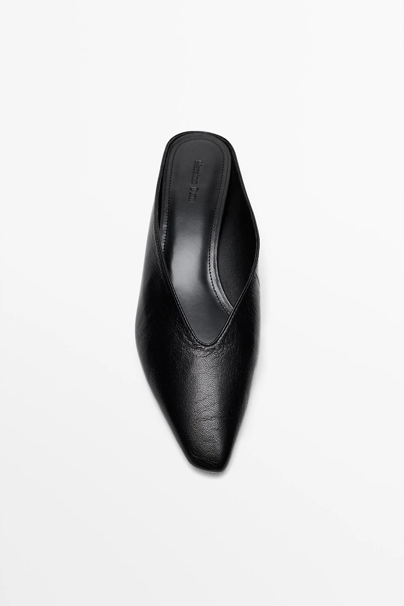 Soft leather mules