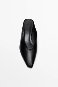 Soft leather mules