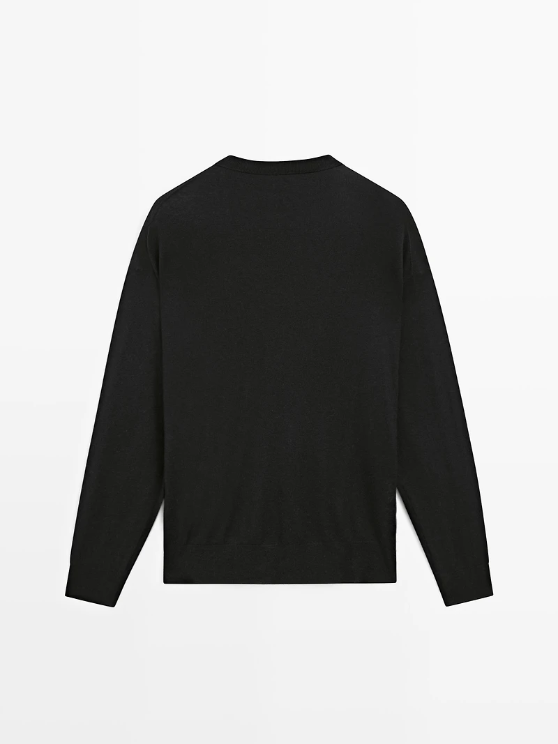 Oversize wool blend knit sweater