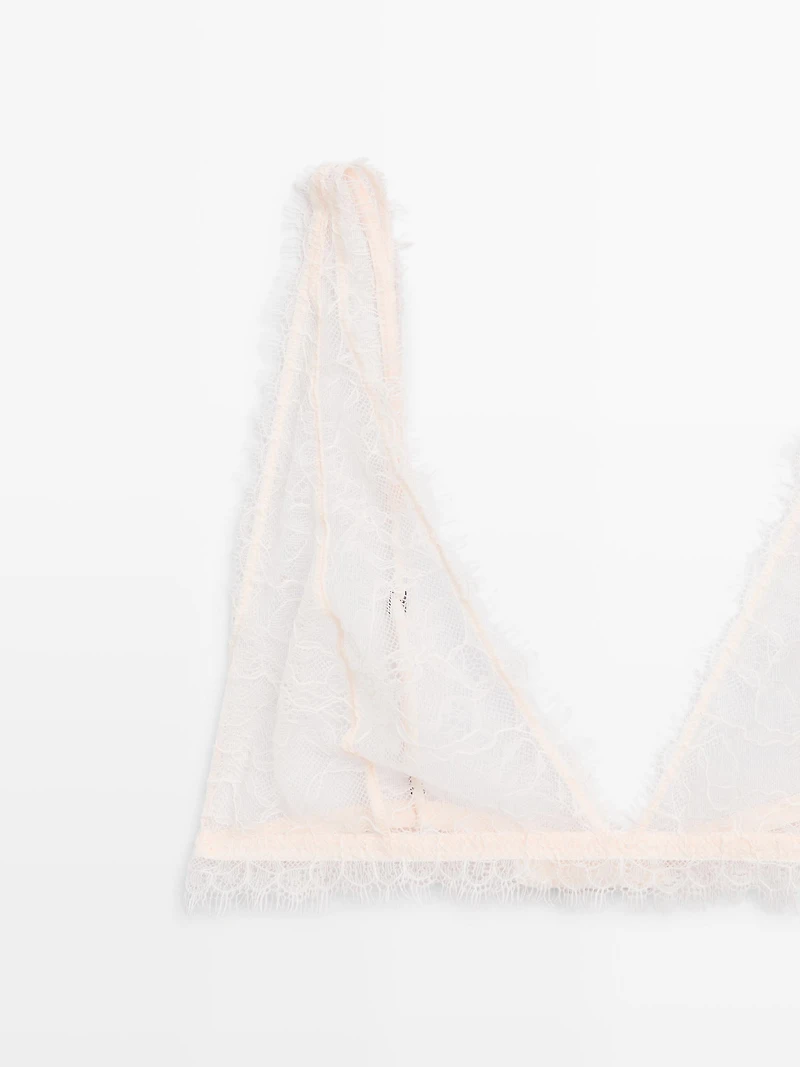 Frayed lace bralette
