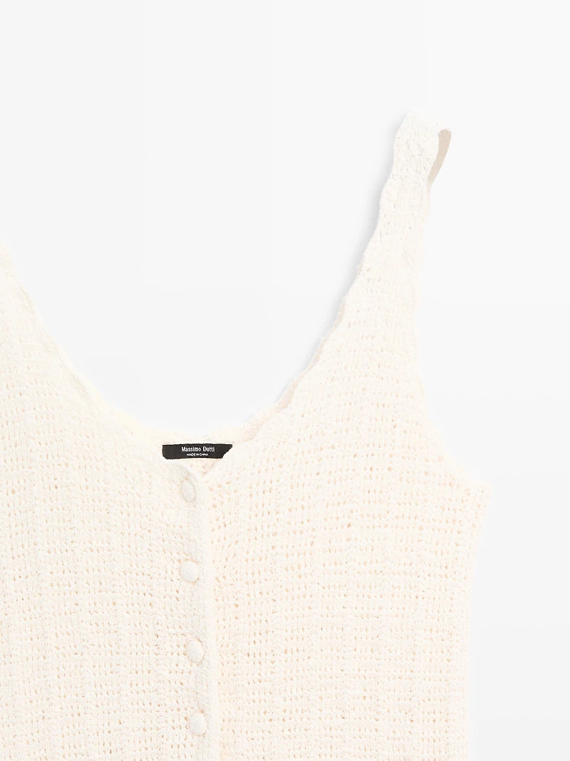 Crochet top with button details