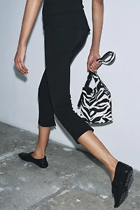 PANTALON CAPRI CRÊPE À OUVERTURE