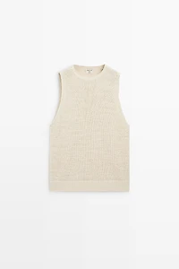 STUDIO Silk-Blend Knit Halter Top