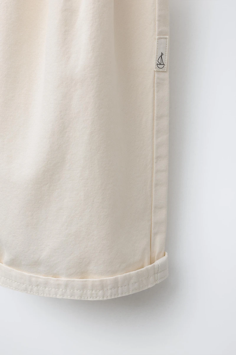 CANVAS BALLOON PANTS WITH LABEL