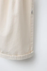 CANVAS BALLOON PANTS WITH LABEL