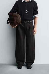 PLEATED BALLOON FIT JEANS