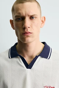 POLO JACQUARD VERTICAL BRODÉ