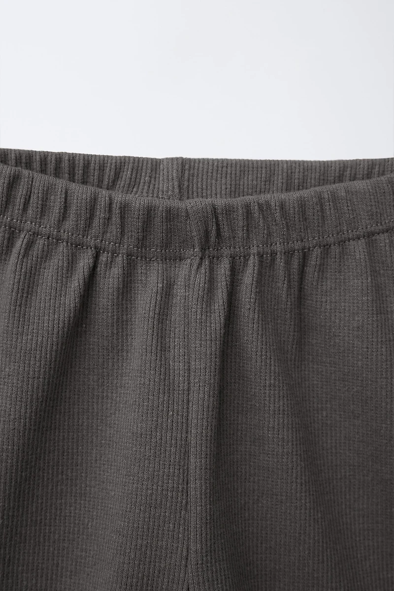 RIB CYCLING SHORTS WITH LABEL