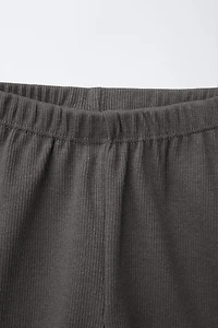 RIB CYCLING SHORTS WITH LABEL