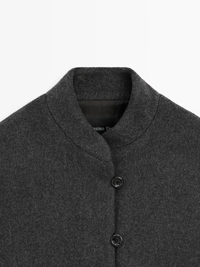 Veste en laine mélangée avec détail au col
