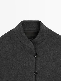 Veste en laine mélangée avec détail au col