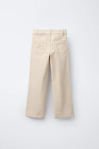 PANTALON DROIT EN VELOURS CÔTELÉ AVEC POCHES