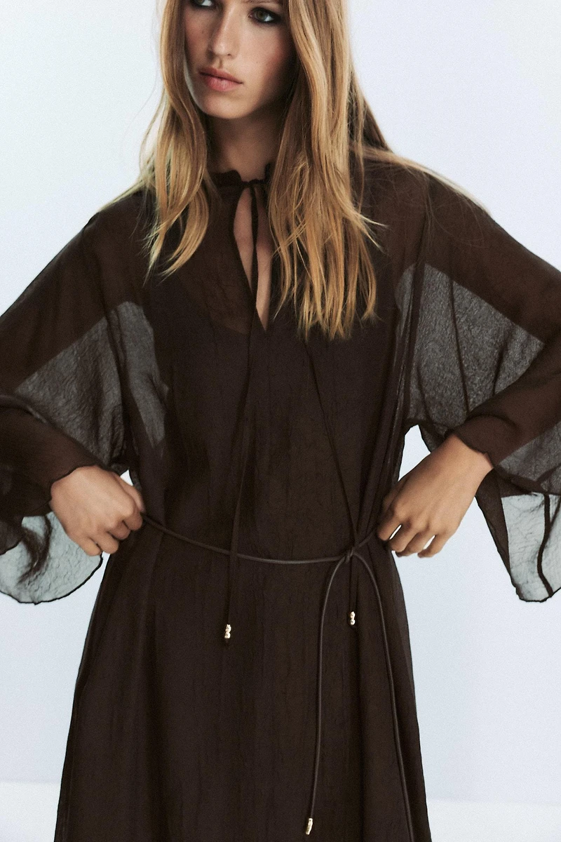 BELTED CAFTAN DRESS