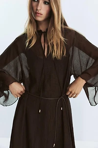 BELTED CAFTAN DRESS
