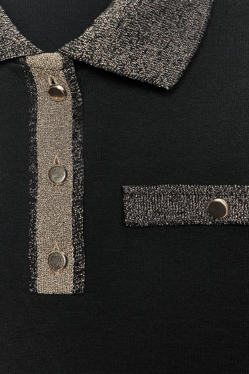 METALLIC THREAD T-SHIRT