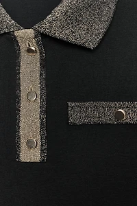 METALLIC THREAD T-SHIRT
