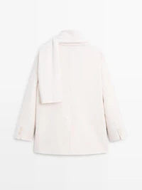 Blazer avec écharpe en laine mélangée