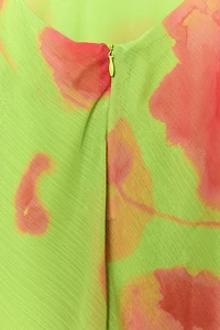 PRINTED STRAPPY MIDI DRESS