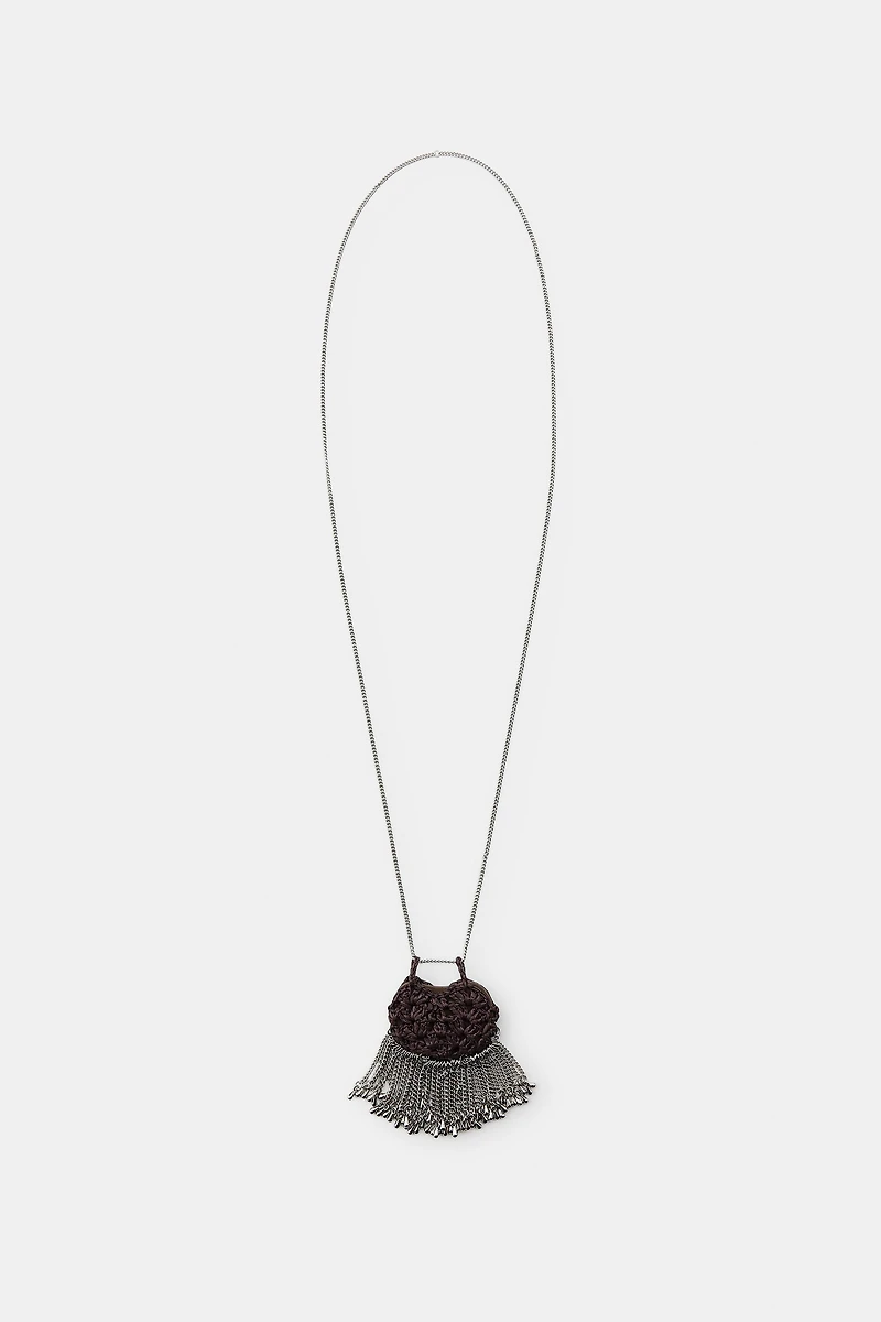 CROCHET BAG LONG NECKLACE