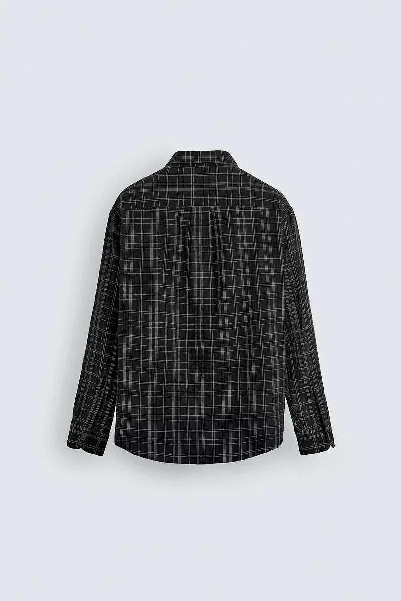 TEXTURED PLAID SHIRT