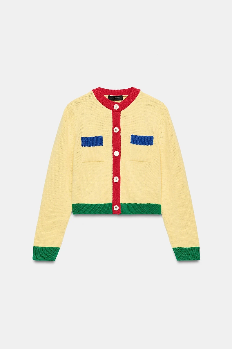 COLOR BLOCK CARDIGAN