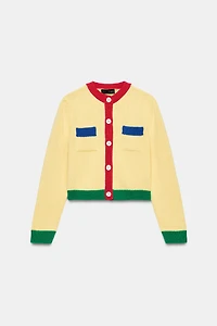 COLOR BLOCK CARDIGAN