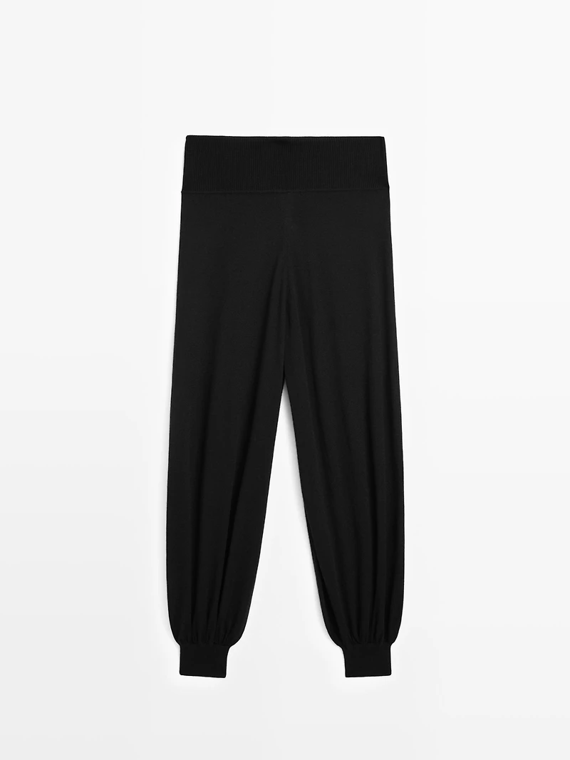 Pantalon bouffant laine en maille