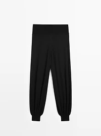 Pantalon bouffant laine en maille
