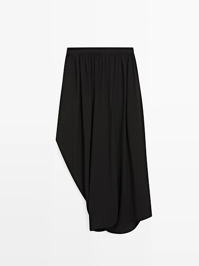 Draped crepe midi skirt - LIMITED