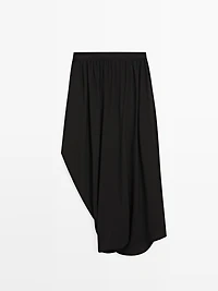 Draped crepe midi skirt - LIMITED