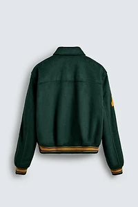 FAUX SUEDE BOMBER JACKET