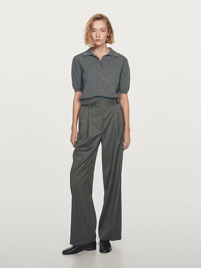 100% cashmere knit short sleeve sweater